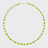 Soleil Canary Green White Opal Stripe Necklace