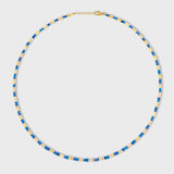 Men's Soleil Mini Blue & Yellow Opal Stripe Necklace