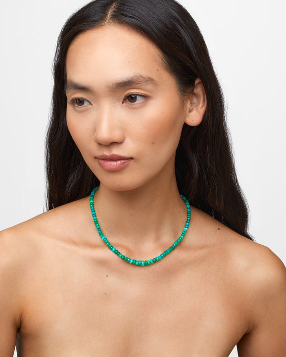 Soleil Green Faceted Large Opal Necklace