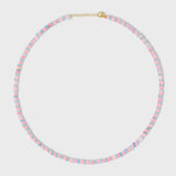 Soleil Pink Blue Faceted Opal Connection Necklace