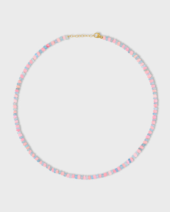 Soleil Pink Blue Faceted Opal Connection Necklace