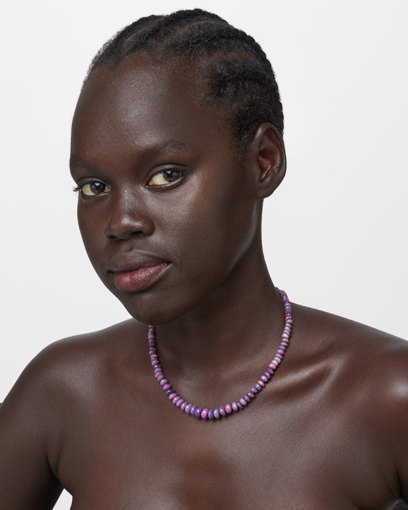 Soleil Purple Faceted Large Opal Necklace