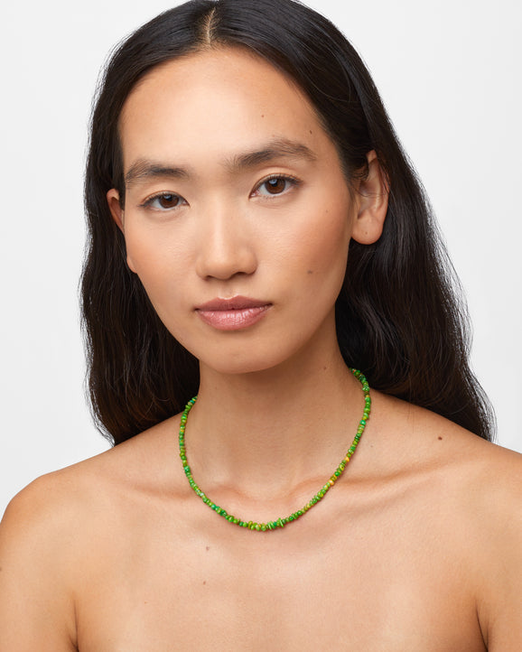 Soleil Mini Green Pebble Opal Necklace