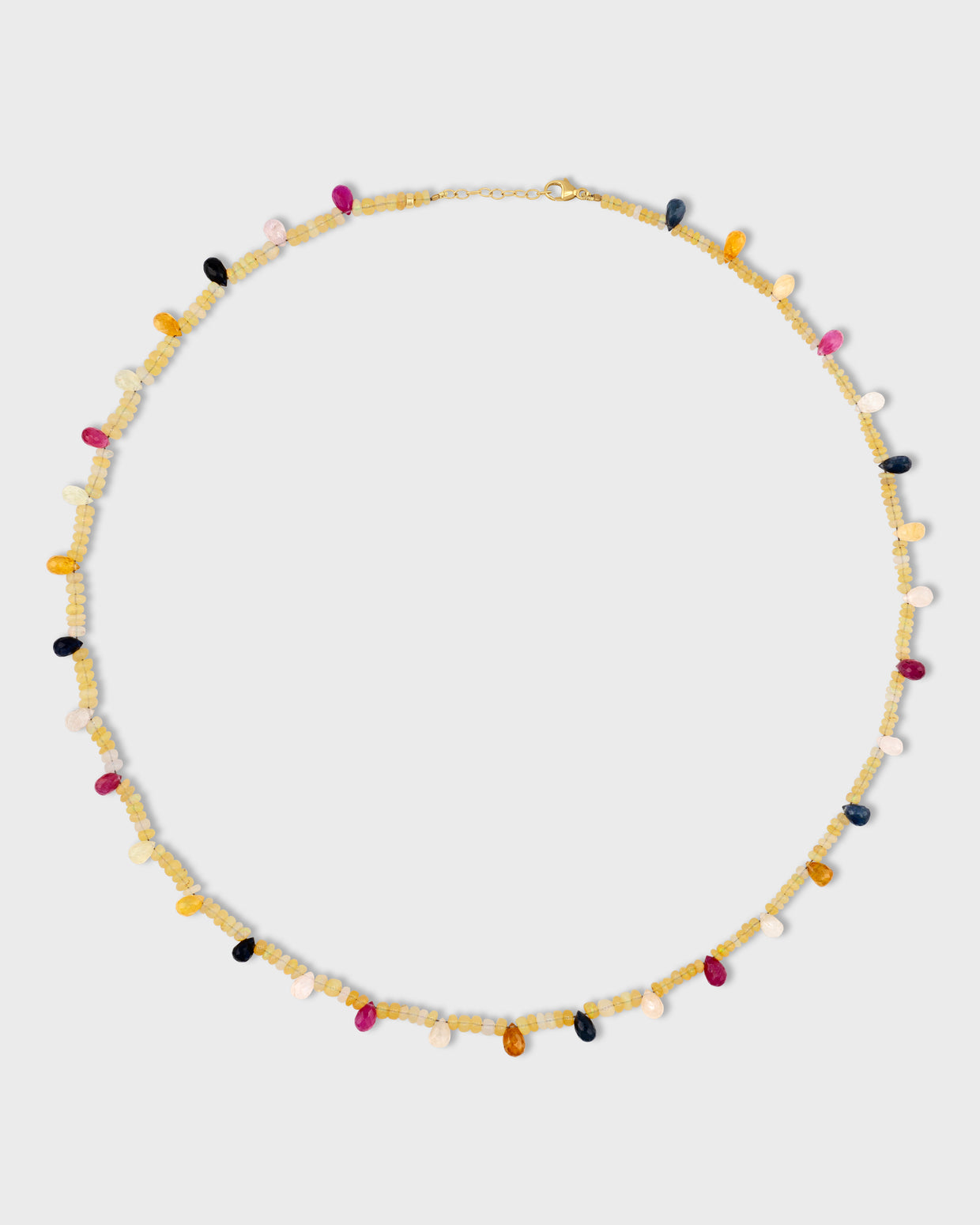 Soleil Yellow Opal Rainbow Sapphire Candy Necklace