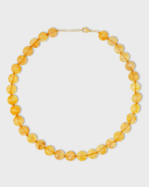 Oracle Jumbo Citrine Sphere Necklace