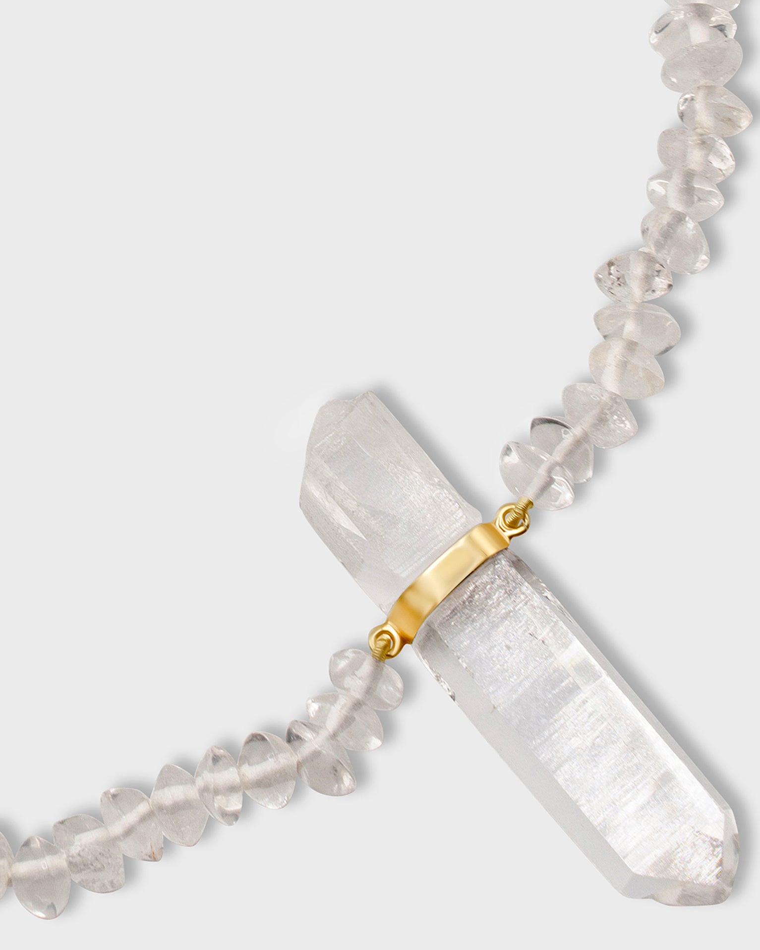 Oracle Crystal Quartz Gold Bar Necklace