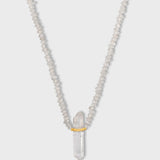 Oracle Crystal Quartz Gold Bar Necklace