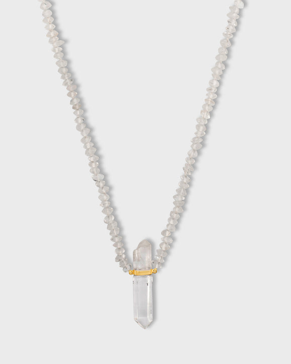 Oracle Crystal Quartz Gold Bar Necklace