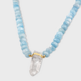 Oracle Aquamarine Crystal Quartz Charm Necklace