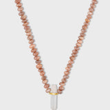 Oracle Peach Moonstone Crystal Charm Necklace