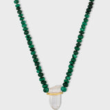 Oracle Malachite Crystal Quartz Charm Necklace