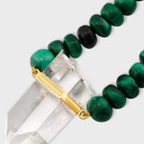 Oracle Malachite Crystal Quartz Charm Necklace