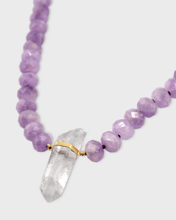 Oracle Lavender Amethyst Crystal Quartz Charm Necklace