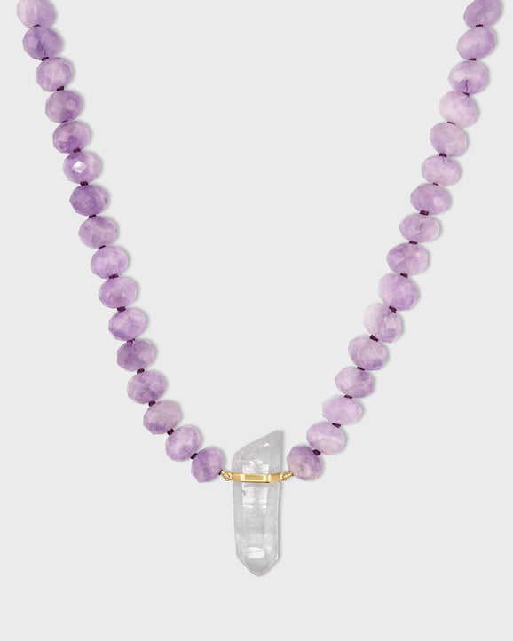 Oracle Lavender Amethyst Crystal Quartz Charm Necklace