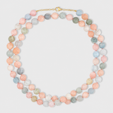 Oracle Morganite Double Long Sphere Necklace