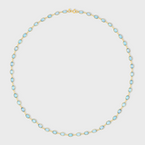 Chakra Aquamarine Oval Long Necklace