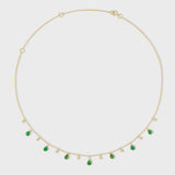 Chakra Emerald Diamond Raindrop Necklace