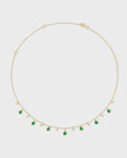 Chakra Emerald Diamond Raindrop Necklace