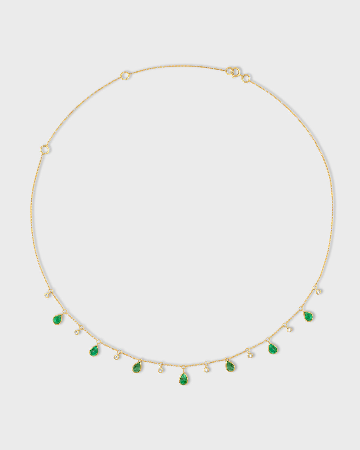 Chakra Emerald Diamond Raindrop Necklace