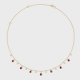 Chakra Ruby Diamond Raindrop Necklace