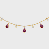 Chakra Ruby Diamond Raindrop Necklace