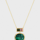 Treasure Bicolor Tourmaline Malachite Medallion