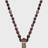 Bio Tourmaline Smoky Quartz Diamond Bar Necklace
