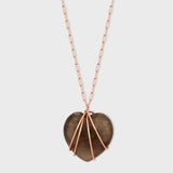 Love Smoky Quartz Hand Wrapped Heart Necklace