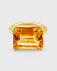 Chakra Jumbo Citrine Emerald Cut Ring