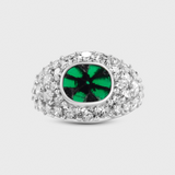 Aura Eclipse Trapiche Emerald Diamond Ring