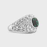 Aura Eclipse Trapiche Emerald Diamond Ring
