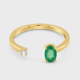 Chakra Emerald Diamond Ring