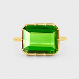 Aura Halo Green Tourmaline Gemstone Ring