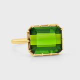 Aura Halo Green Tourmaline Gemstone Ring