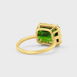 Aura Halo Green Tourmaline Gemstone Ring