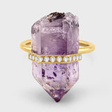 Crystalline Veracruz Amethyst Diamond Bar Ring