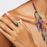 Treasure Malachite Amethyst Double Ring