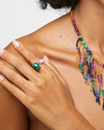 Treasure Malachite Amethyst Double Ring