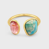 Nevada Turquoise Pink Tourmaline Ring