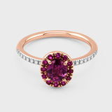 Chakra Ruby Halo Diamond Ring