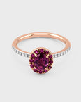 Chakra Ruby Halo Diamond Ring