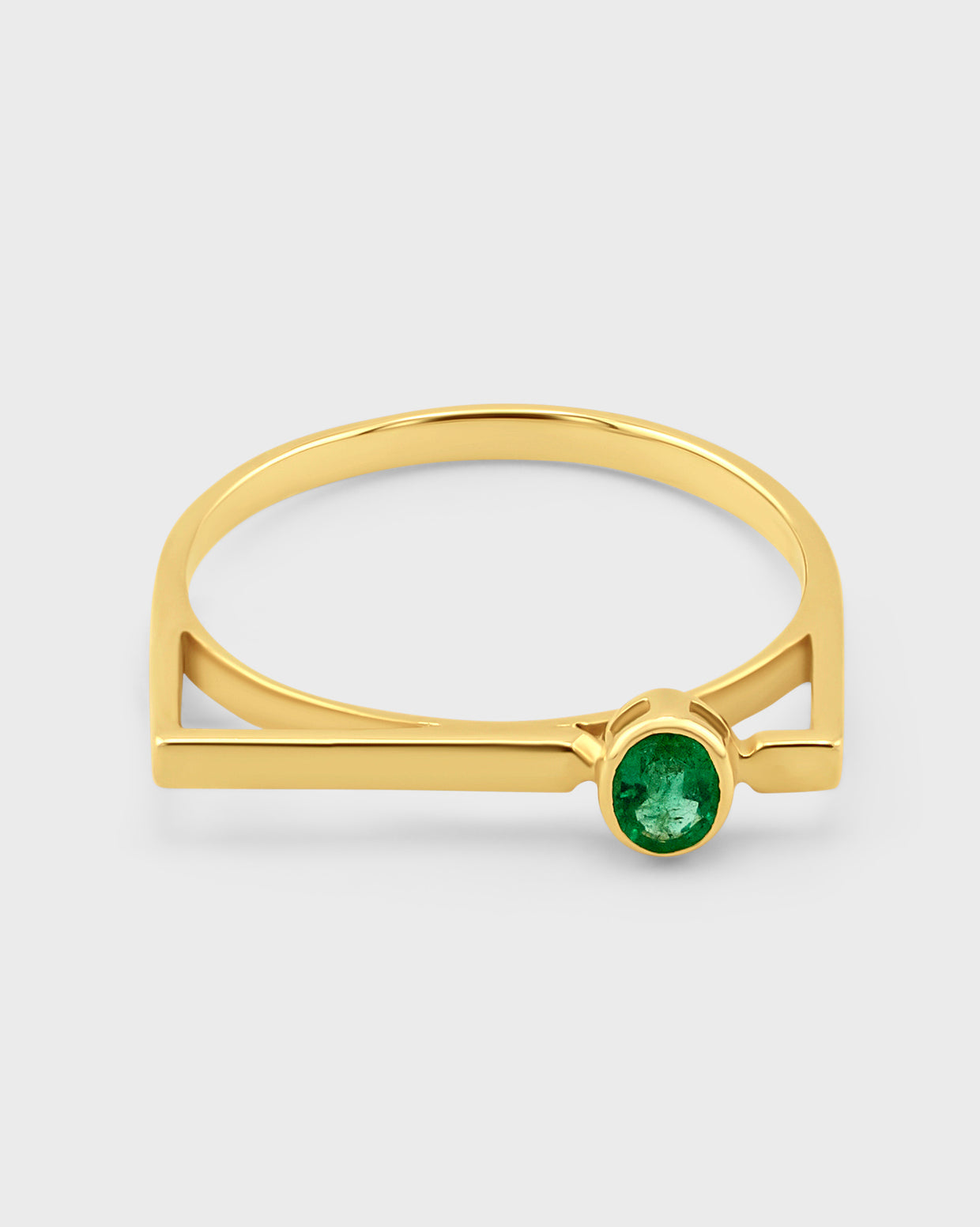 Chakra Emerald Square Ring