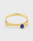 Chakra Blue Sapphire Square Ring