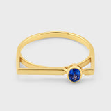 Chakra Blue Sapphire Square Ring - Size 7