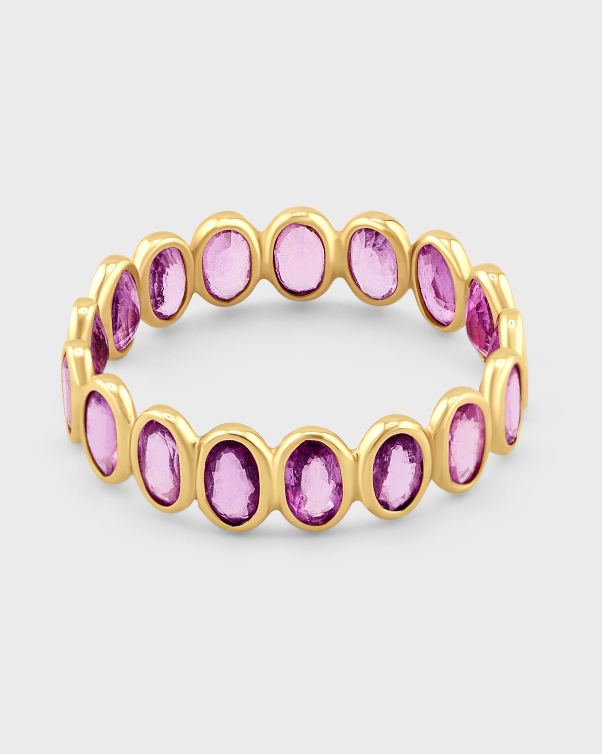 Chakra Pink Sapphire Gold Bezel Ring