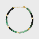 Men's Arizona Jumbo Emerald Gold Bead Bracelet