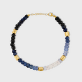 Men's Arizona Jumbo Blue Sapphire Gold Bead Bracelet