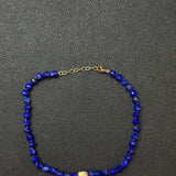 Men's Lapis Gold Bead Bracelet