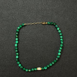 Men's Malachite Gold Bead Bracelet