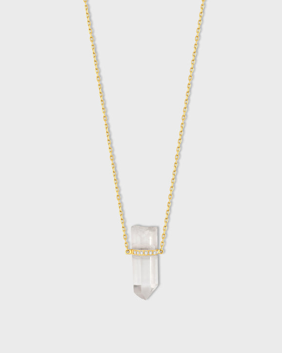 Men's Crystalline Crystal Quartz Diamond Necklace